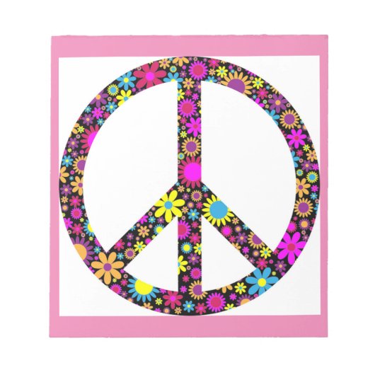 グルーヴィフローラ和平標識 ノートパッド (正面)