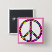 グルーヴィフローラ和平標識 缶バッジ (正面&裏面)