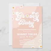 グルーヴィベビーデイジーボホヒッピーVibesベビーシャワー 招待状 (正面)