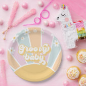 グルーヴィベビーパステルレトロサンシャインベビーシャワー ペーパープレート (パーティー)