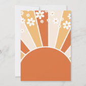 グルーヴィベビーレトロサンシャインデイジーベビーシャワーインバート 招待状 (裏面)