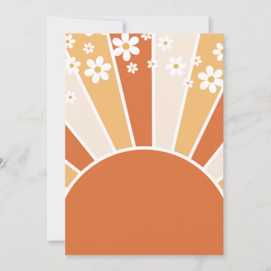 グルーヴィベビーレトロサンシャインデイジーベビーシャワーインバート 招待状 (裏面)