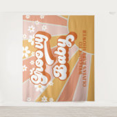 グルーヴィベビーレトロサンシャインデイジーベビーシャワーバーン タペストリー (正面)