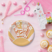 グルーヴィベビーレトロサンシャインヒッパイベイビーシャワーパペ ペーパープレート (パーティー)