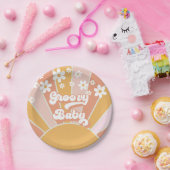 グルーヴィベビーレトロサンシャインヒッパイベイビーシャワーパペ ペーパープレート (パーティー)