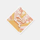 グルーヴィベビーレトロサンシャインヒッパイベビーシャワー スタンダードカクテルナプキン (角)