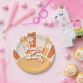 グルーヴィベビーレトロサンシャインヒッパイベビーシャワー ペーパープレート (パーティー)