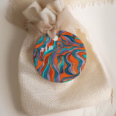 グルーヴィボホレトロオレンジウェーブモノグラム結婚ズ フェイバータグ