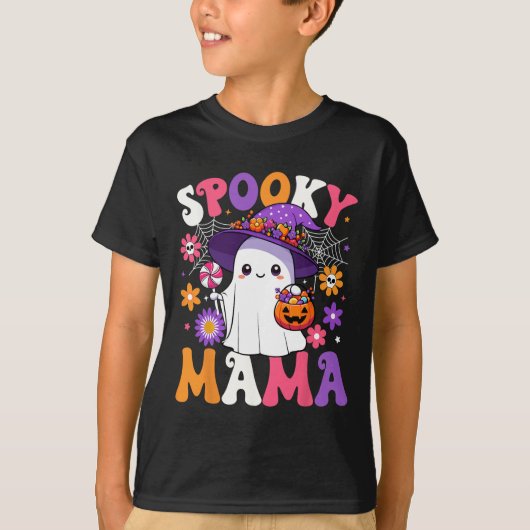 グルーヴィマ不気味マハロウィーン幽霊カボプキンハロー Tシャツ (正面)