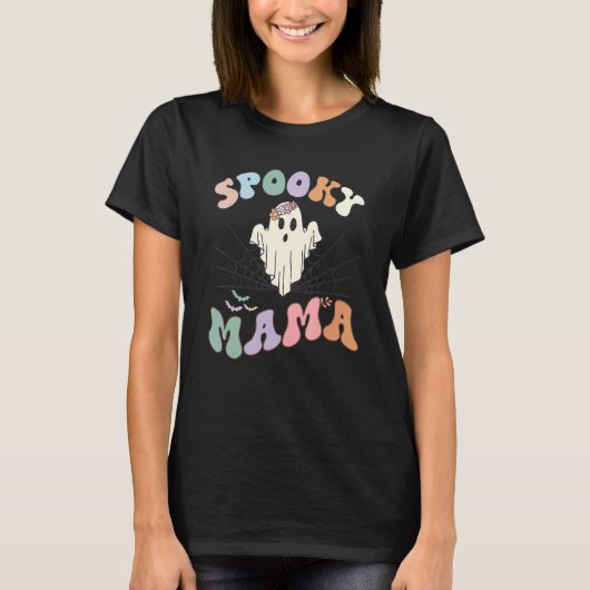 グルーヴィマ不気味マレトロハロウィーン幽霊ウィッチーSp Tシャツ (正面)