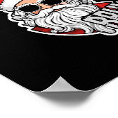 グルーヴィメリークリスマスサンタブラ市松模様にレトロ ポスター (角)