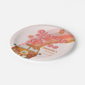 グルーヴィヤングワイルドアンドスリーピンクピーチバンデイジー ペーパープレート (アングル)