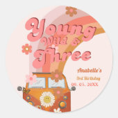 グルーヴィヤングワイルドアンドスリーピンクピーチバンデイジー ラウンドシール (正面)