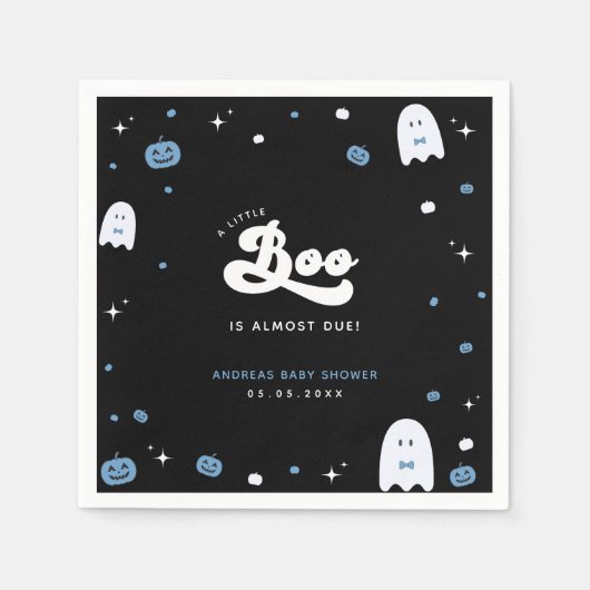 グルーヴィリトルブボーイハロウィーンベイビーシャワー幽霊 スタンダードカクテルナプキン (正面)