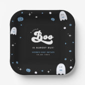 グルーヴィリトルブボーイハロウィーンベイビーシャワー幽霊 ペーパープレート (正面)