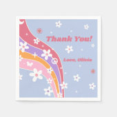 グルーヴィレインボーレトロバースデーパーティナプキンス スタンダードカクテルナプキン (正面)