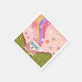 グルーヴィレインボーレトロ誕生日パーティー スタンダードカクテルナプキン (角)