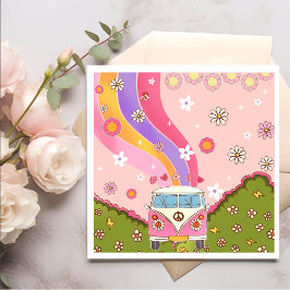 グルーヴィレインボーレトロ誕生日パーティー スタンダードカクテルナプキン