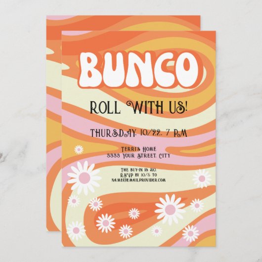 グルーヴィレディースナイトバンコパーティの招待状 招待状 (正面/裏面)