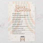 グルーヴィレトロな赤ちゃんシャワー子供部屋韻ゲーム (正面/裏面)