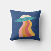 グルーヴィレトロエイリアン宇宙船レインボー クッション (正面)