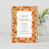 グルーヴィレトロオレンジヒッパイフラワーズブライダルシャワー 招待状 (スタンド正面)