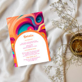 グルーヴィレトロオレンジピンク抽象芸術ファンキー詳細 エンクロージャーカード