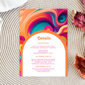 グルーヴィレトロオレンジピンク抽象芸術ファンキー詳細 エンクロージャーカード