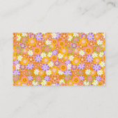 グルーヴィレトロオレンジボタニカルフラワートレンディー 名刺 (裏面)