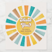 グルーヴィレトロサンシャインボーイベビーシャワーの好意 ワインラベル (シングルラベル)