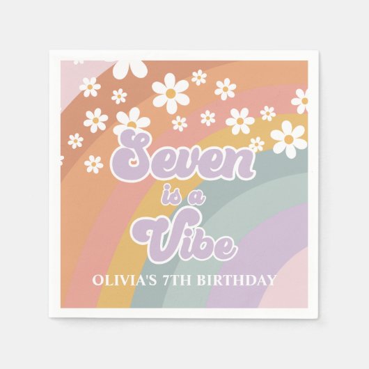 グルーヴィレトロセブンはヴィーベレインボー スタンダードカクテルナプキン (正面)