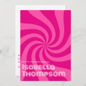 グルーヴィレトロタイポグラフィ誕生日パーティー 招待状 (正面/裏面)