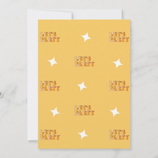 グルーヴィレトロチェッカーボードデイジー誕生日 招待状 (裏面)