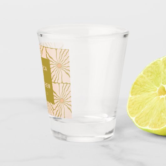 グルーヴィレトロチャートレーズボタニカルカスタムウェディング ショットグラス (右)