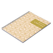 グルーヴィレトロチャートレーズボタニカルカスタムウェディング ノートブック (左側)