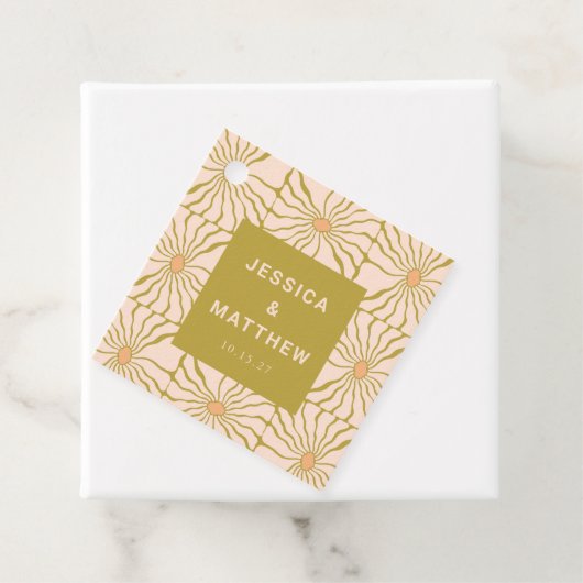 グルーヴィレトロチャートレーズボタニカルカスタムウェディング フェイバータグ (インサイチュ)