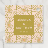 グルーヴィレトロチャートレーズボタニカルカスタムウェディング フェイバータグ (裏面)