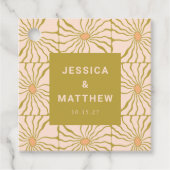 グルーヴィレトロチャートレーズボタニカルカスタムウェディング フェイバータグ (正面)