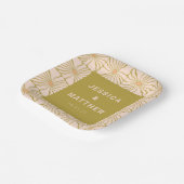 グルーヴィレトロチャートレーズボタニカルカスタムウェディング ペーパープレート (傾斜あり)