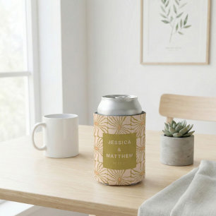 グルーヴィレトロチャートレーズボタニカルカスタムウェディング 缶クーラー