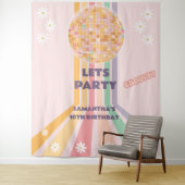 グルーヴィレトロデイジーディスコ誕生日バックドロップ タペストリー (インサイチュ)