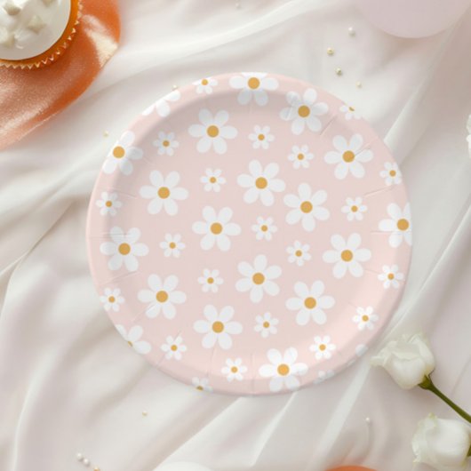 グルーヴィレトロデイジーピンク ペーパープレート