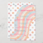 グルーヴィレトロデイジーフラワーズボホフローラ 招待状 (正面/裏面)