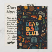 グルーヴィレトロデッドパパクラブファーザーズおもしろいデイギフト 招待状 (正面/裏面)