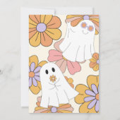 グルーヴィレトロハロウィーン幽霊ガールズ誕生日 招待状 (裏面)