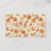 グルーヴィレトロパープルピースフラワーズトレンディー 名刺 (裏面)