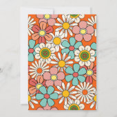 グルーヴィレトロヒッパイフラワーハローフォーティ誕生日 招待状 (裏面)