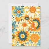 グルーヴィレトロヒッピーフローライエローオレンジ誕生日 招待状 (裏面)