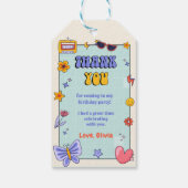 グルーヴィレトロヒッピー誕生日パーティー ギフトタグ (裏面)