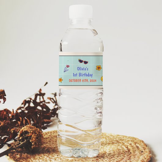 グルーヴィレトロヒッピー誕生日パーティー ペットボトルラベル